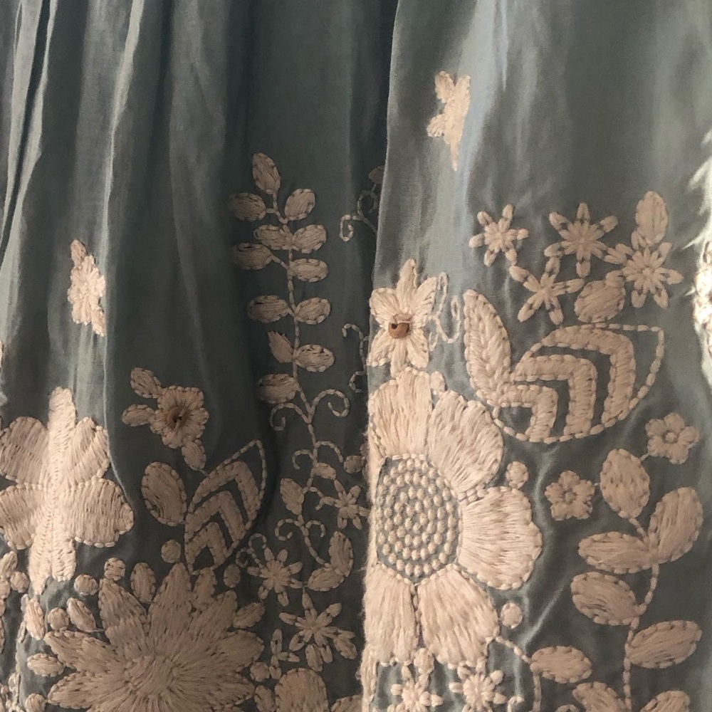 Anthropology silk grey- blue skirt - Size 2